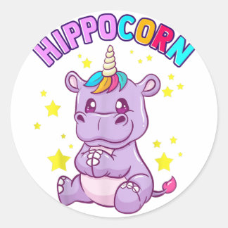 Sticker Hippo Lucky - Idée cadeau mignonne