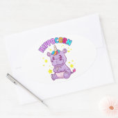 Sticker Hippo Lucky - Idée cadeau mignonne (Enveloppe)