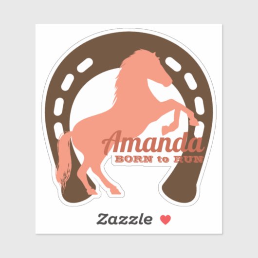 Sticker Hippocampe d'élevage silhouette fer à cheval perso (Feuille)