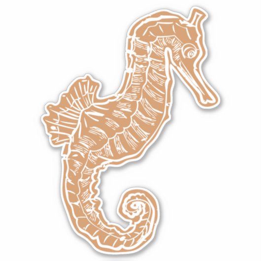 Sticker Hippocampe orange (Devant)