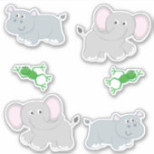 Sticker Hippopotames et éléphants Safari (Devant)