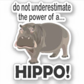 Sticker Hippopotamus Animal drôle Hippo (Devant)