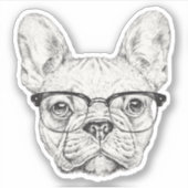 Sticker Hipster Bulldog (Devant)
