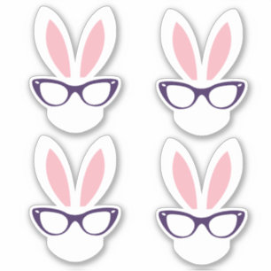 Sticker Hipster Bunny de Pâques