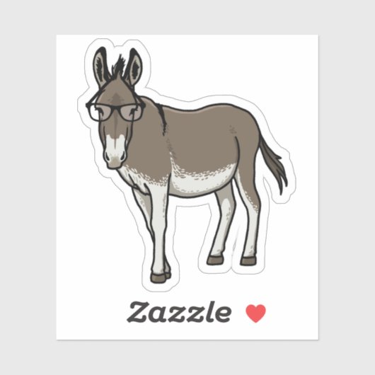 Sticker Hipster Donkey (Feuille)