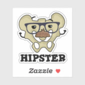 Sticker Hipster Funny Hip Bone Anatomie Pun (Feuille)