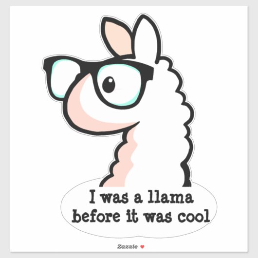 Sticker Hipster Llama (Feuille)