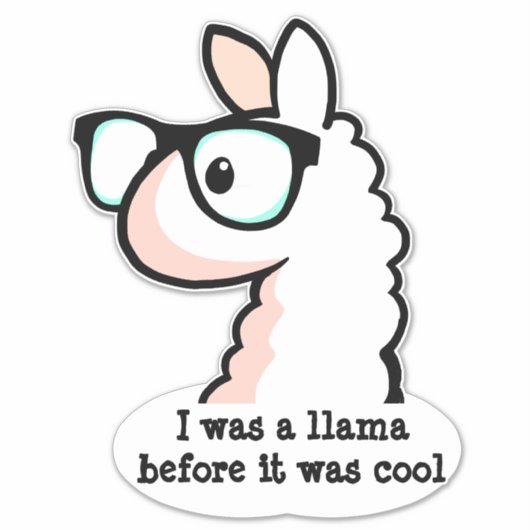 Sticker Hipster Llama (Devant)