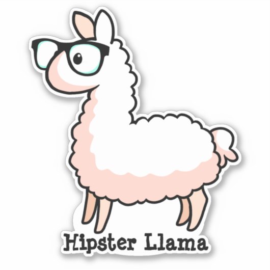 Sticker Hipster Llama (Devant)