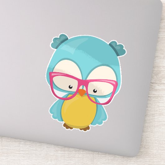 Sticker Hipster Owl, Chouette Avec Lunettes, Chouette Mign (Détail)