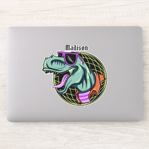 Sticker Hipster T-Rex nom personnalisé