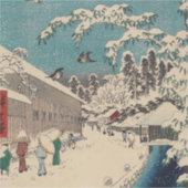 Sticker Hiroshige hiver paysage Japon pays (Devant)