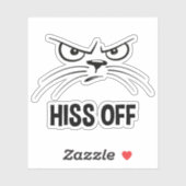 Sticker Hiss Off Funny Chat En Colère (Feuille)