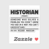Sticker Historien Noun Définition Historique (Feuille)