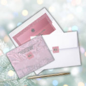 Sticker Hiver Élégant Monogramme Rose