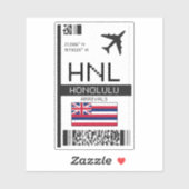 Sticker HNL Honolulu Boarding Pass - Hawaii Travel (Feuille)