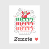 Sticker Ho Ho Ho - Père Noël - Joyeux Noël (3) Design (Feuille)