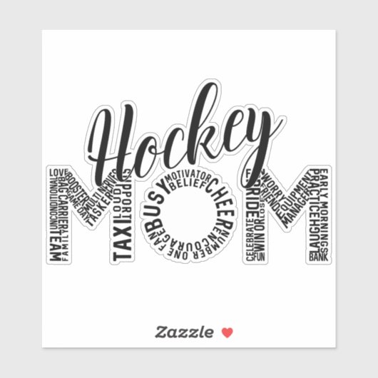 Sticker Hockey Maman Mot Art (Feuille)