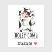 Sticker Holey Cow Funny Animal Pun (Feuille)