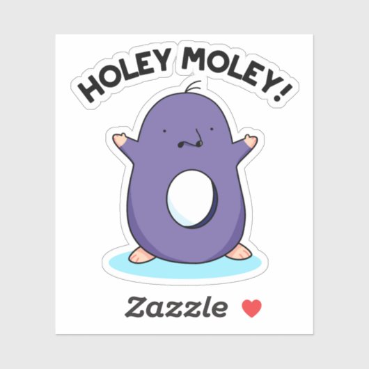 Sticker Holey Moley Funny Mole Pun (Feuille)