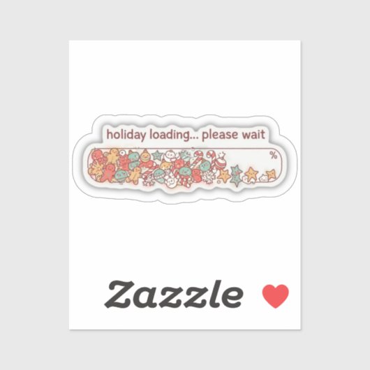 Sticker Holiday Loading Progress Bar Cute Christmas Vinyl (Feuille)