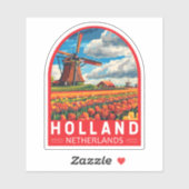Sticker Holland Pays-Bas Travel Art Vintage (Feuille)
