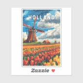 Sticker Holland Pays-Bas Travel Art Vintage (Feuille)