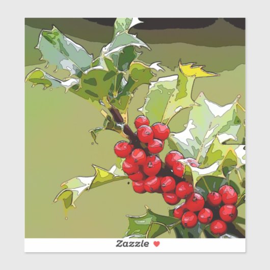 Sticker Holly Berries 005 (Feuille)