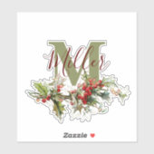 Sticker Holly et baies personnalisées (Feuille)