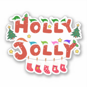 Sticker Holly Jolly
