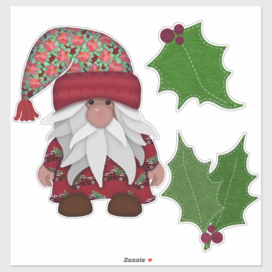 Sticker Holly Jolly Gnomie | Noël (Feuille)