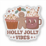 Sticker Holly Jolly Vibes Christmas Gingerbread Homme<br><div class="desc">Obtenez cet autocollant Holly Jolly Vibes Noël Gingerbread Homme conçu pour décorer vos articles d'accessoires préférés.</div>