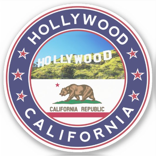 Sticker Hollywood, Californie (Devant)
