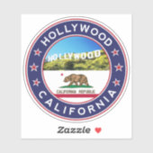 Sticker Hollywood, Californie (Feuille)