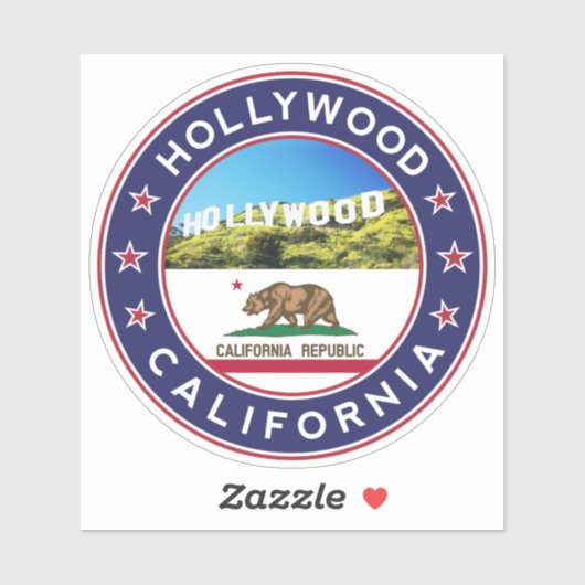 Sticker Hollywood, Californie (Feuille)