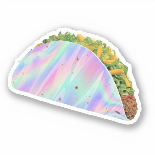 Sticker holographique taco (Devant)