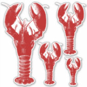 Sticker Homard blanc et rouge profond (Devant)