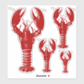 Sticker Homard blanc et rouge profond (Feuille)