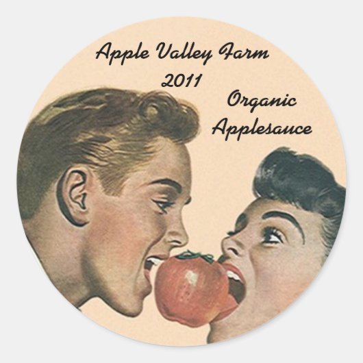 Sticker Home Canning Jar Apple Appelmoes Retro (Voorkant)