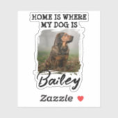 Sticker Home Is Where My Dog Is Custom Dog Name and Photo (Feuille)