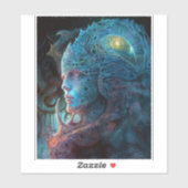 Sticker Homme Alien Surreal Sci-Fi Art (Feuille)
