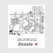 Sticker Homme avalé par un dessin animé de crocodile (Feuille)