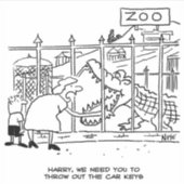 Sticker Homme avalé par un dessin animé de crocodile (Devant)