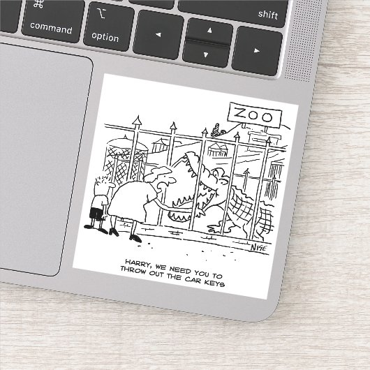 Sticker Homme avalé par un dessin animé de crocodile (Détail)