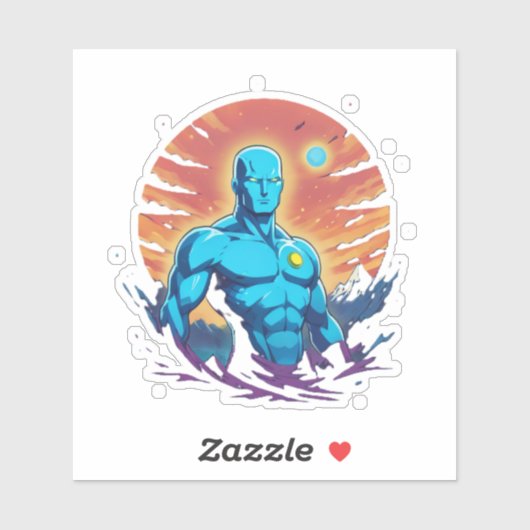 Sticker Homme bleu Du Nord9 (Feuille)