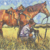 Sticker Homme, cheval et chien (Devant)