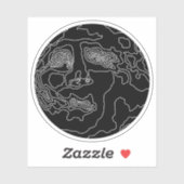 Sticker homme dans la lune (Feuille)