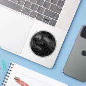 Sticker homme dans la lune (Ordinateur portable avec iPhone)