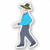 Sticker Homme de danse carré (Devant)