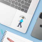 Sticker Homme de danse carrée (Ordinateur portable avec iPhone)